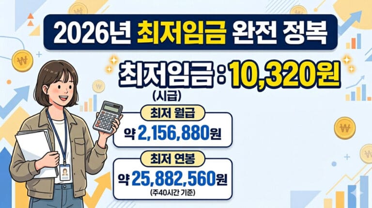 최저임금 10,320원, 최저 월급과 최저 연봉 그리고 세후 수령액