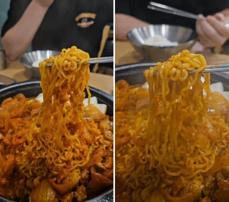 김치찜속 라면사리